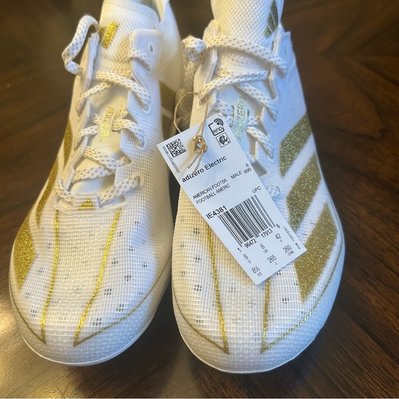 Adidas Men's Adizero 13.0, football cleats White/Gold Metallic, size 8.5 New - Picture 6 of 11
